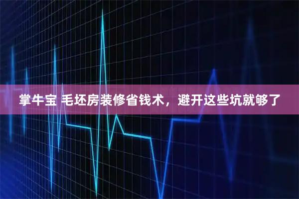 掌牛宝 毛坯房装修省钱术,避开这些坑就够了