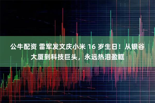 公牛配资 雷军发文庆小米 16 岁生日！从银谷大厦到科技巨头，永远热泪盈眶