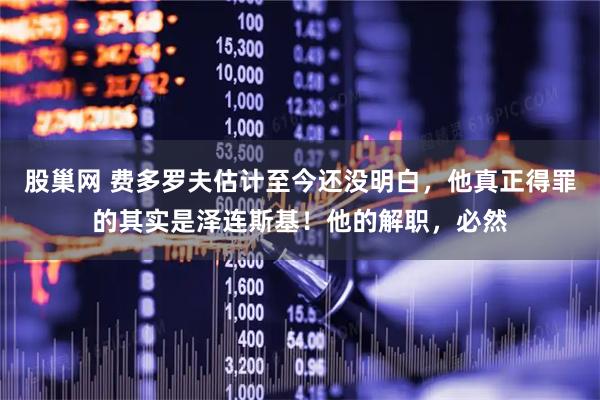 股巢网 费多罗夫估计至今还没明白,他真正得罪的其实是泽连斯基!他的解职,必然