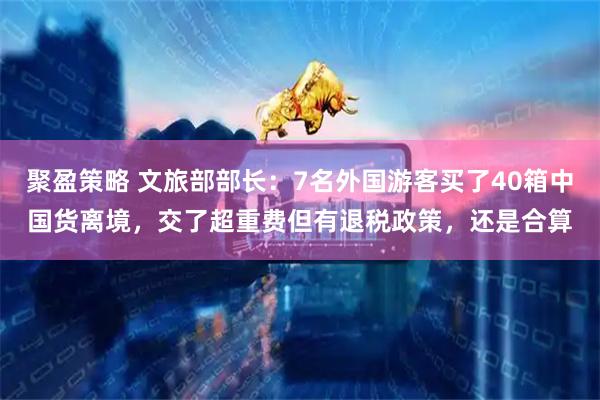 聚盈策略 文旅部部长：7名外国游客买了40箱中国货离境，交了超重费但有退税政策，还是合算