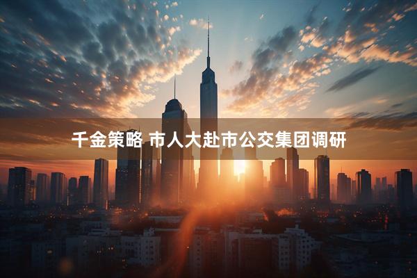 千金策略 市人大赴市公交集团调研